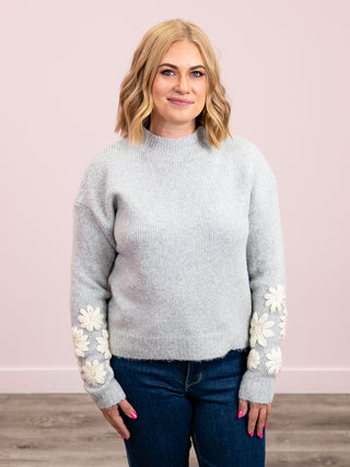 Let Love Grow Sweater | Grey