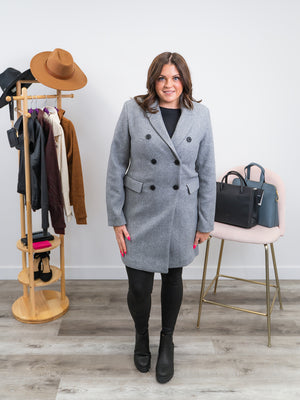 RD Style | Morgana Blazer Coat | Grey Melange