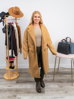RD Style | Leona Double Breasted Trench Coat | Camel
