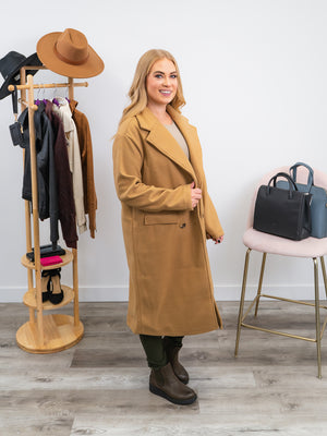 RD Style | Leona Double Breasted Trench Coat | Camel