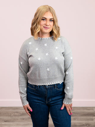 Fresh Bloom Sweater | Grey