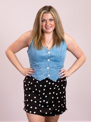*NEW* Date Night Polka Dot Mini Skirt | Brown