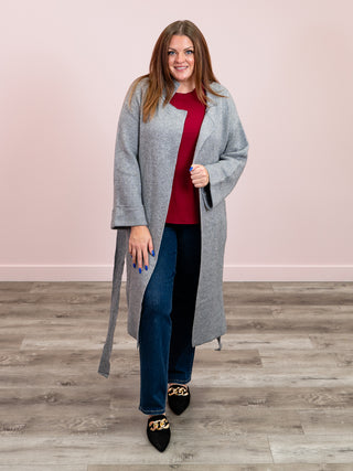Violette Belted Coat | Grey