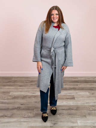 Violette Belted Coat | Grey