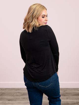 Laura Long Sleeve Top | Black