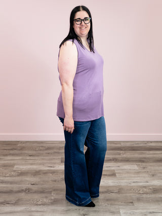 Janey V-Neck Tank | Dusty Lavender