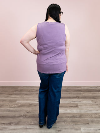 Janey V-Neck Tank | Dusty Lavender