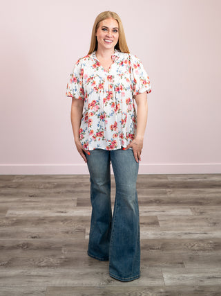 *NEW* Garden Party Floral Blouse | Ivory