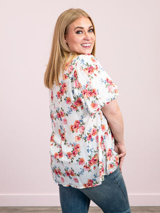 *NEW* Garden Party Floral Blouse | Ivory