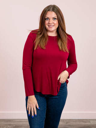 Laura Long Sleeve Top | Cabernet