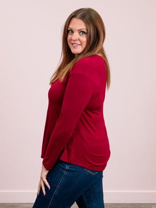 Laura Long Sleeve Top | Cabernet