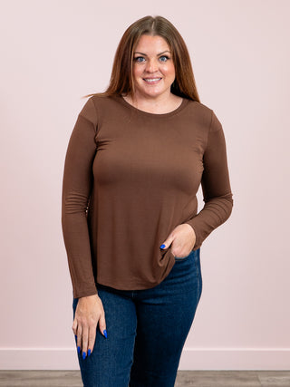 Laura Long Sleeve Top | Brown
