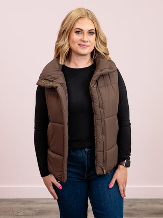 Basecamp Puffer Vest | Brown