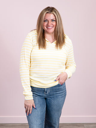*NEW* Amelia Striped Hoodie | Lemon