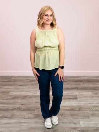Colette Peplum Tank | Sage