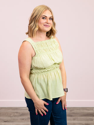 Colette Peplum Tank | Sage