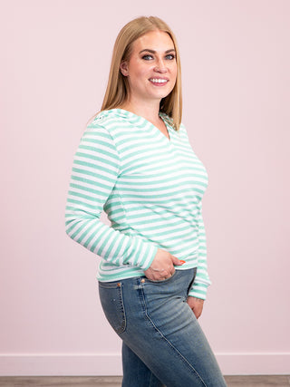 *NEW* Amelia Striped Hoodie | Green