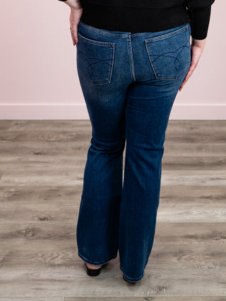 Judy Blue | High Rise Tummy Control Embroidered Bootcut | LONG | Declan