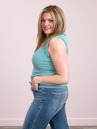 *NEW* Morgan Micro Striped Tank | Jade