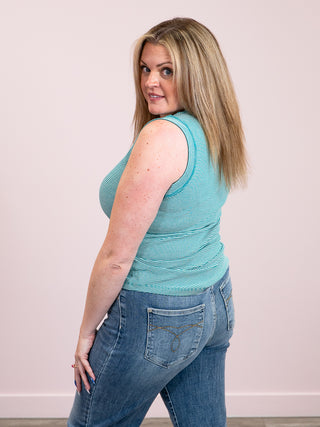 *NEW* Morgan Micro Striped Tank | Jade