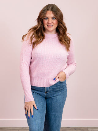 Cassidy Waffle Sweater | Pink