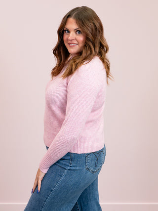 Cassidy Waffle Sweater | Pink