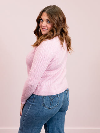Cassidy Waffle Sweater | Pink