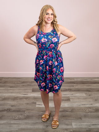 *NEW* Shirley | Deja Vu Tank Dress | Blue Floral