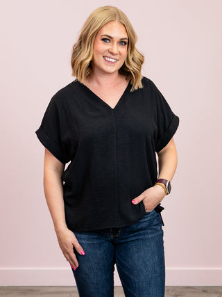 Freya Short Sleeve Top | Black
