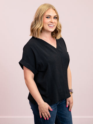 Freya Short Sleeve Top | Black