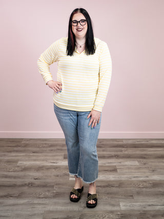 *NEW* Amelia Striped Hoodie | Lemon