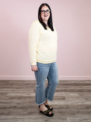 *NEW* Amelia Striped Hoodie | Lemon
