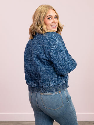 DEX | Sunshine Quilted Bomber Jacket | Washed Indigo