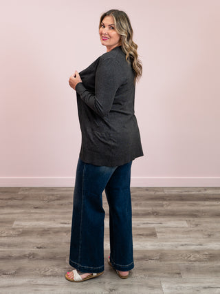 *WAREHOUSE FIND* The Key Cardi | LONG | Charcoal Gray