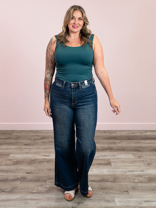 Judy Blue | High Rise | Dark Wash Retro Wide Leg | Lucas