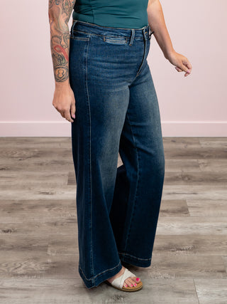 Judy Blue | High Rise | Dark Wash Retro Wide Leg | Lucas