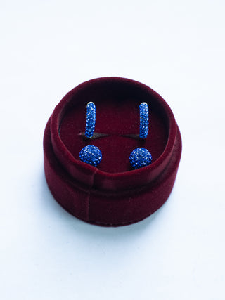 *NEW* Hillberg & Berk | DEEP Capri Blue Always On Sparkle Hoops & Studs Gift SET