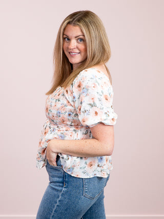 *NEW* The Cece Smocked Top | Pink Multi