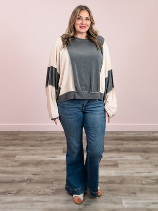 Lakelyn Colourblock Sweater | Charcoal