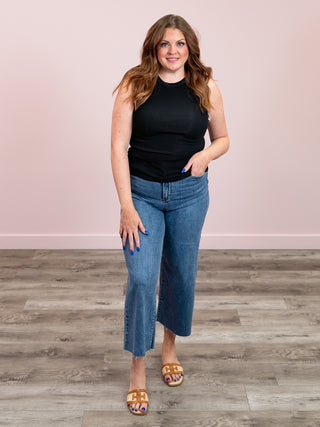 DEX | Ava Ribbed Tank | Black