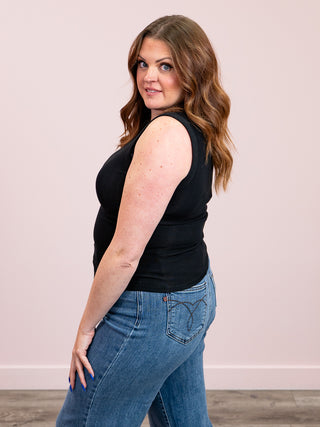 DEX | Ava Ribbed Tank | Black