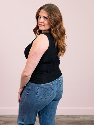 DEX | Ava Ribbed Tank | Black