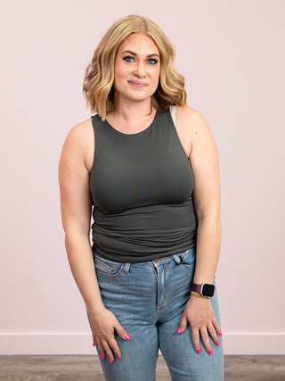 Second Skin | Maria Tank Top | Dark Charcoal