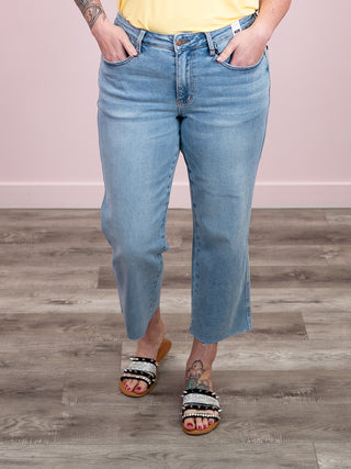 *NEW* Judy Blue | Mid Rise Bandana Ankle Straight Jean | Cypress