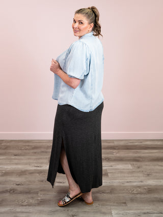 *NEW* DEX | Tamara Button Front Blouse | Bleached Indigo