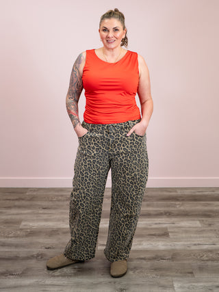 *NEW* Risen | Slouchy Leopard Barrel Pant | Coffee | Sabor