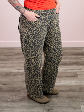 *NEW* Risen | Slouchy Leopard Barrel Pant | Coffee | Sabor