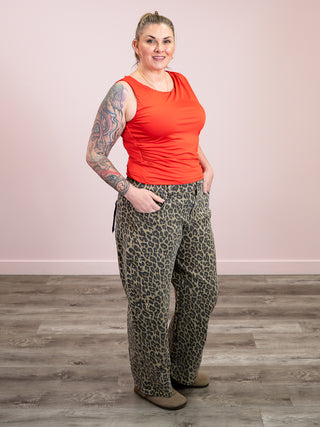 *NEW* Risen | Slouchy Leopard Barrel Pant | Coffee | Sabor