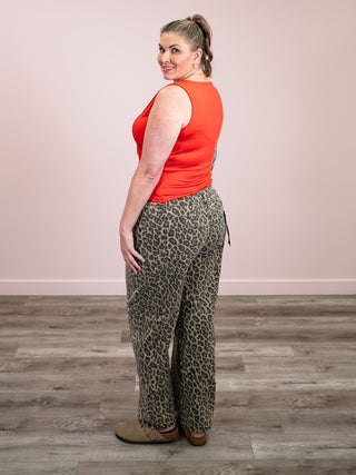 *NEW* Risen | Slouchy Leopard Barrel Pant | Coffee | Sabor