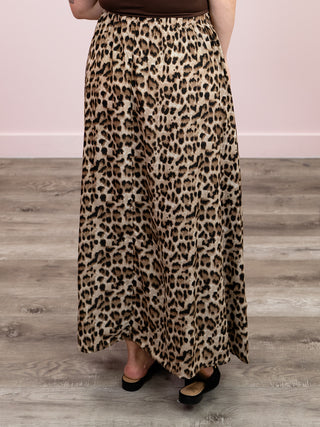 Verine Leopard Maxi Skirt | Brown